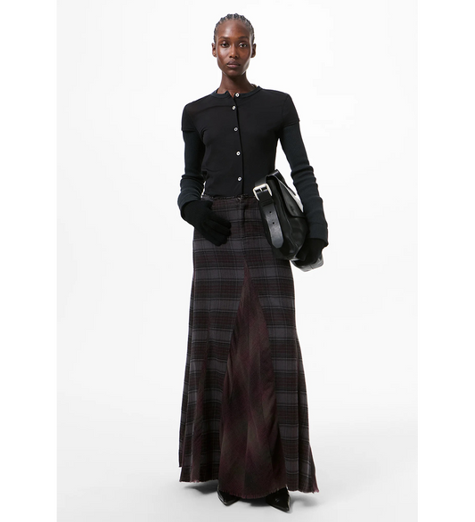 REBEL SKIRT DUSTY MERLOT CHECK FLANNEL