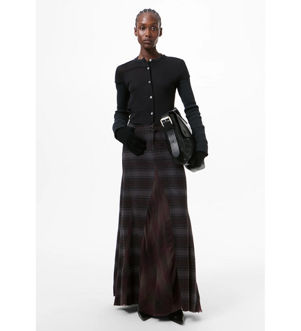 REBEL SKIRT DUSTY MERLOT CHECK FLANNEL