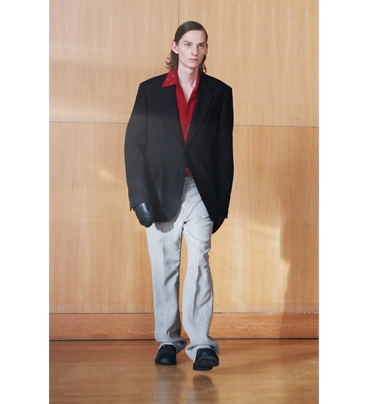 ABOVE SHIRT LIPSTICK RED SUPER POPLIN
