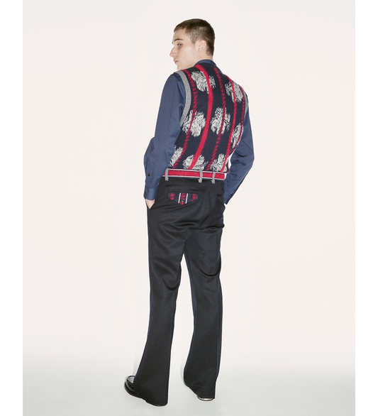 WOOL MOHAIR PANTS NAVY