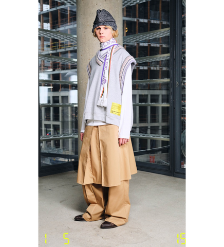 RECODED BY AALTO COLLEGE KNIT COLLAR VEST GREY