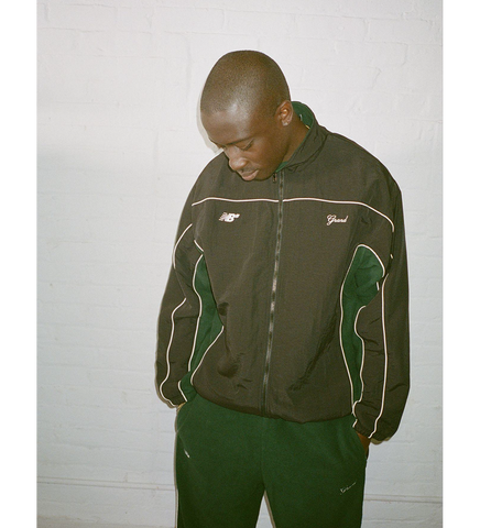 GRAND COLLECTION X NEW BALANCE POLAR FLEECE WITH NYLON PANT BLACK/FOREST GREEN