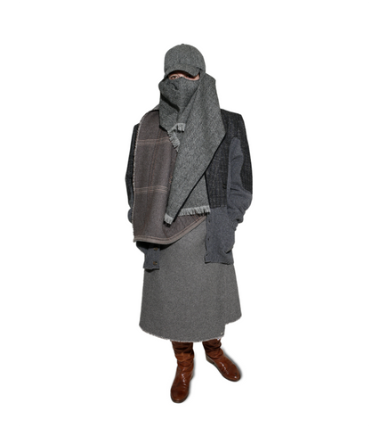 WINTERTOTAL HAT WITH SCARF LIGHT GREY