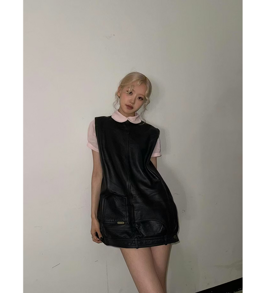 LEATHER PANTS MINI DRESS MEDIUM