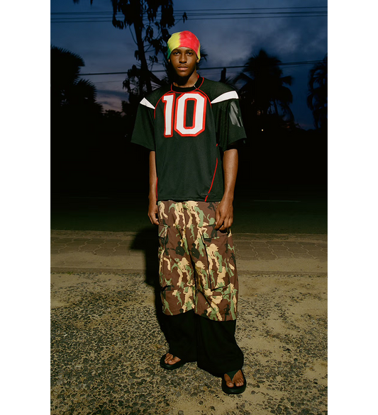 CAMO SLASHED SHORTS MULTI