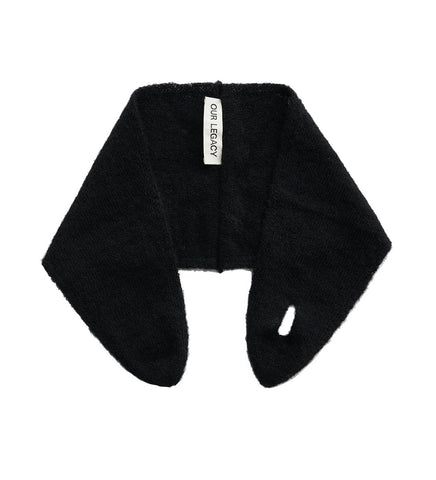 MINIATURE SCARF BLACK FUZZY ALPACA