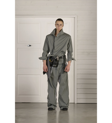 UPCYCLED REVERSED CARGO TROUSERS GREY