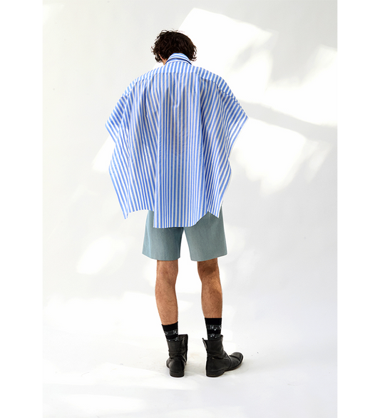 P-SHIRT BLUE/WHITE FAT STRIPES