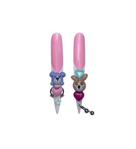 KAWAII STILETTO NAIL EARRINGS MULTI/SILVER