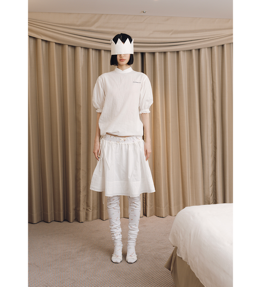 GATHERED SKIRT WHITE