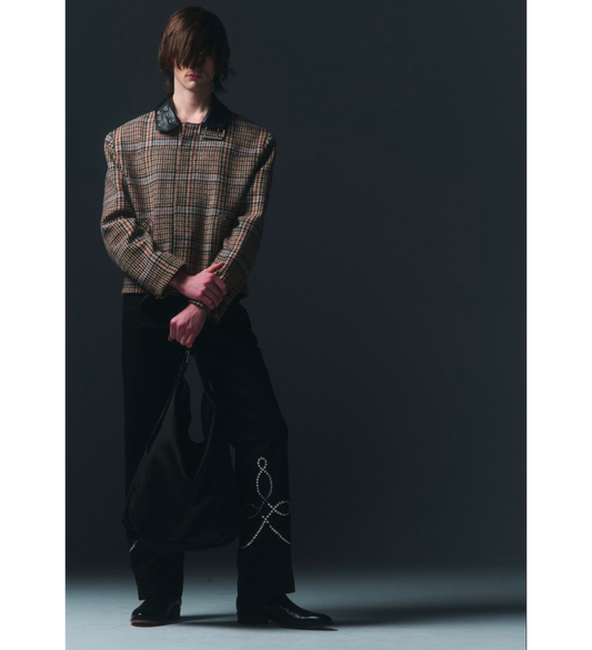 COLLAR BELT JACKET CHECK