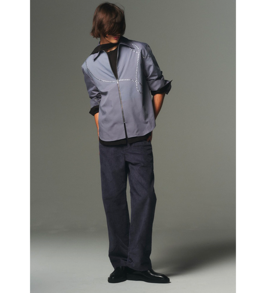 BOOT CUT CUFF PANTS LILAC CORDUROY