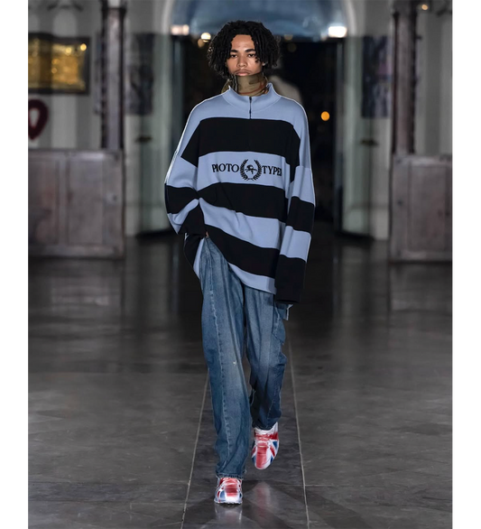 PLEATED JEANS BLUE L-XL #1