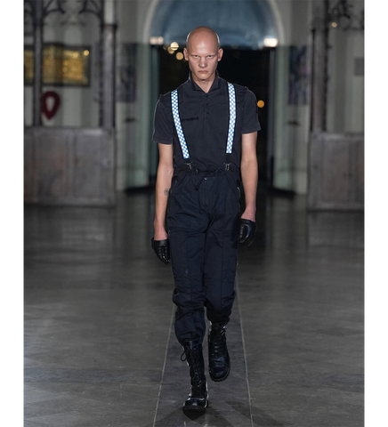 CUT UP MILITARY POLO BLACK