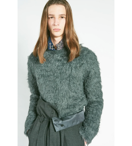 SHAGGY KNIT PULLOVER GRAY