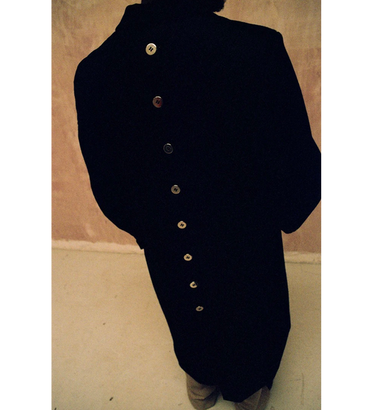 LONG WOOL COAT BLACK