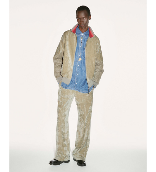 VELVET TRACK PANTS KHAKI