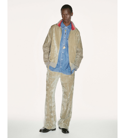 VELVET TRACK PANTS KHAKI