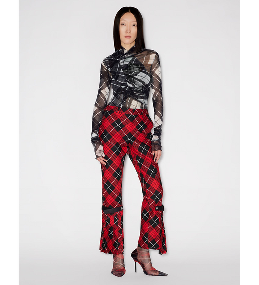 TARTAN TAILORED TROUSER WITH KILT RED/BLACK/WHITE