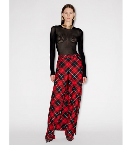TARTAN PANT SKIRT RED/BLACK/WHITE
