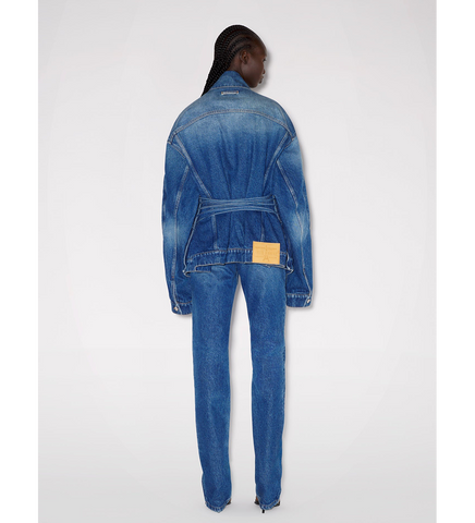 LACING DENIM JACKET VINTAGE BLUE