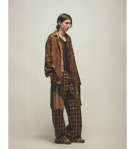 WIDE LEG PANT MUSTARD/BROWN