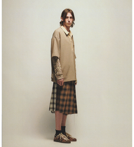 EMBROIDERED L/S TEE BEIGE
