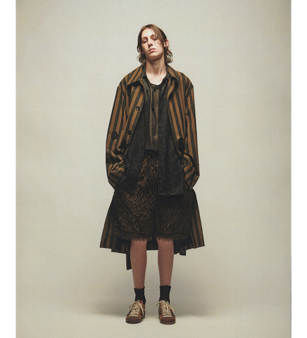 ELASTICATED SHAGGY SHORTS BLACK/BROWN