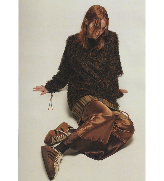 SPLIT SLEEVE PULLOVER BLACK/BROWN