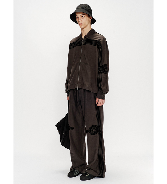 APPLIQUE RELAXED LOUNGE PANT WASHED BLACK