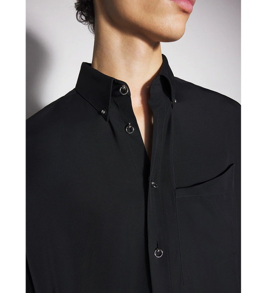 PIERCED LONGSLEEVE SHIRT BLACK