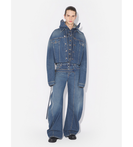 LOW WAISTED JEAN WITH STRAP DETAIL ON THE FRONT VINTAGEBLUE