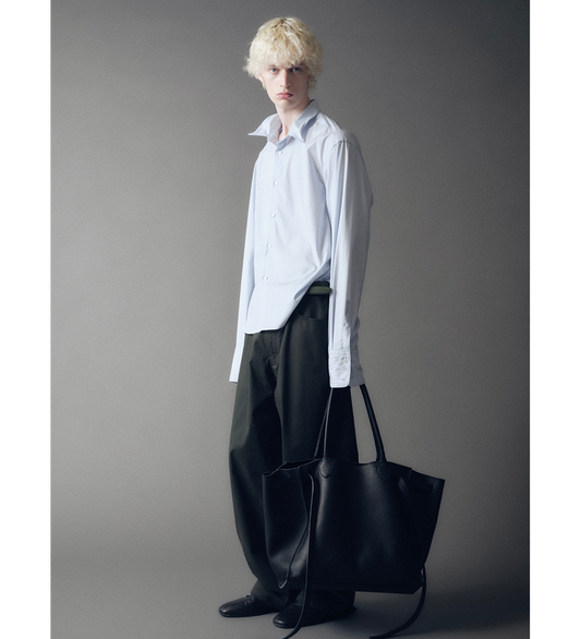 FINN WIRED DOUBLE CUFF SHIRT BLUE