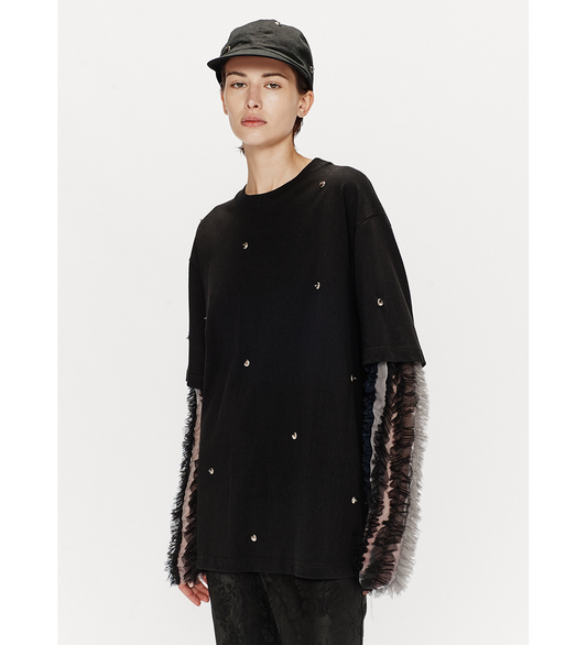 DOUBLE LAYERED TEE JET BLACK