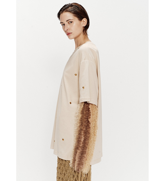 DOUBLE LAYERED TEE OAT