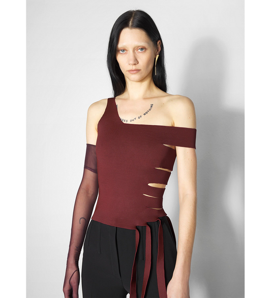 STRAPS TOP BURGUNDY