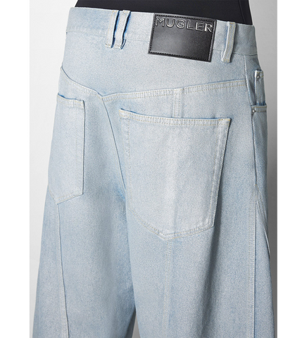 PARACHUTE DENIM PANTS MEDIUM BLUE/SILVER