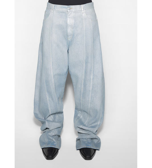 PARACHUTE DENIM PANTS MEDIUM BLUE/SILVER