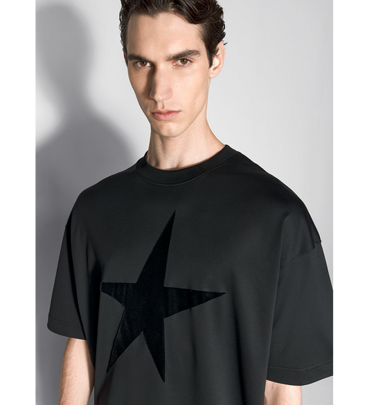 VELVET STAR TEE-SHIRT BLACK