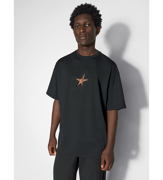 STAR CUTOUT TEE SHIRT BLACK