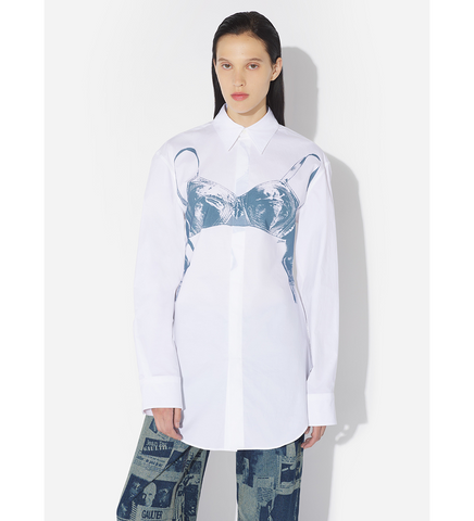 SHIRT PRINTED SCANNED BRA WHITE/BLUE GREY