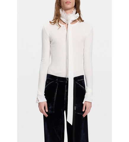 TOSTEN LACE RUFFLED COLLAR NATURAL WHITE