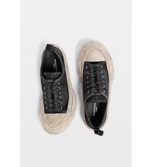 HALLI VULCANIZED LOW-TOP SNEAKERS BLACK/CHALK