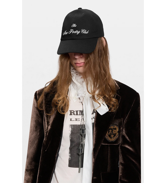 TEM BASEBALL CAP THE NEW POETRY CLUB FADED BLACK DENIM
