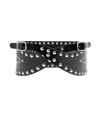 NIZA 12CM CORSET BELT WITH STUDS BLACK