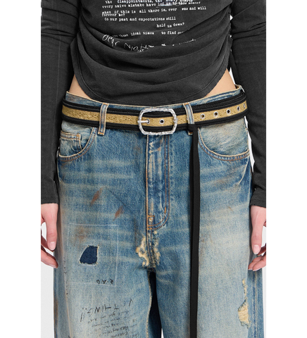 ESHA 3.5CM BELT WITH HAMMERED BUCKLE