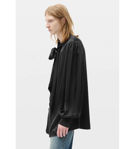 RUNO BOW TIE COLLAR SHIRT BLACK