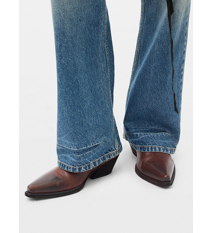 ALARIK 5-POCKETS FLARED CROPPED TROUSERS SKY BLUE