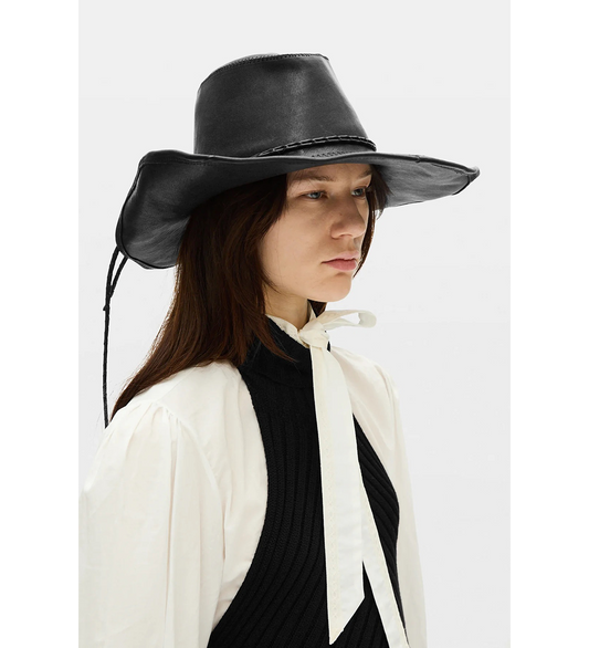 JOLEIK LEATHER HAT BLACK