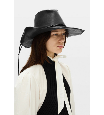 JOLEIK LEATHER HAT BLACK